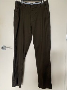 Brooks Brothers Men's Advance Chino Clark Pants in Olive 34x32